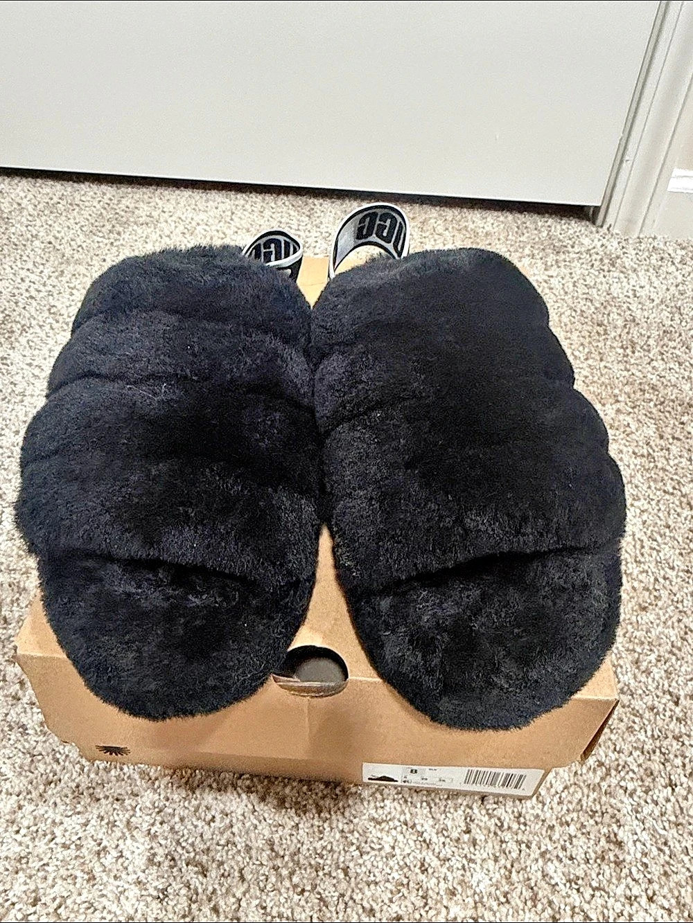 UGG Fluff Yeah Slide Black Slides US 8